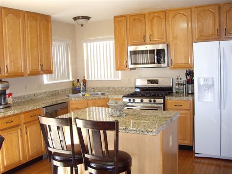 natural maple cabinets with stainless steel appliances|countertops for maple cabinets.